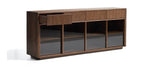 Kave Home Dressoir Helvine Essen en glas, 200cm - Bruin
