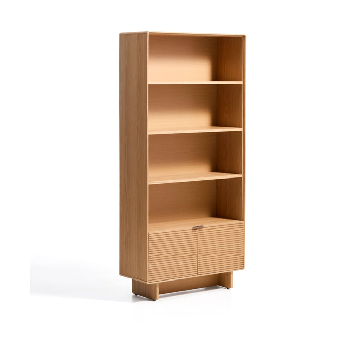 Kave Home Boekenkast Norlen Eikenfineer, 190 x 90cm - Naturel eiken