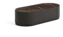 Kave Home Ovale Salontafel Nemore Eiken en marmerlook, Met 1 lade, 140 x 60cm - Donkerbruin - Ovaal