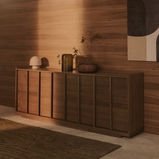 Kave Home Dressoir Onix Notenfineer, 200cm - Bruin - Japandi