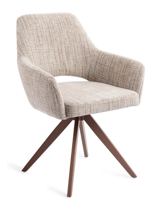 Jesper Home Eetkamerstoel Yanai Turn Brown, Draaibaar - Caramel Grid
