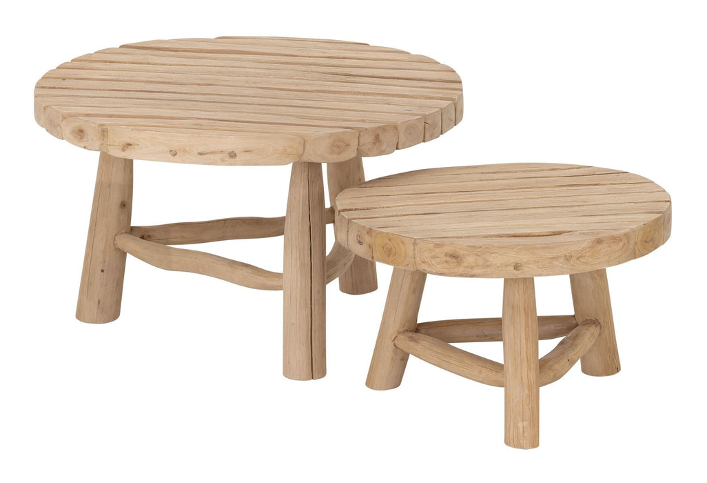 MUST Living Ronde Salontafel Blue Marlin Teakhout, Set van 2 stuks - NATUREL