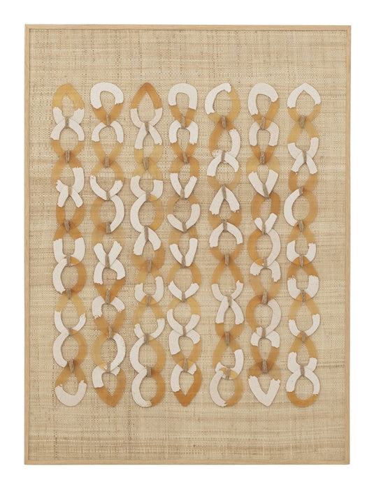 MUST Living Wandpaneel Valentino Jute en resin, 122 x 90cm - Naturel