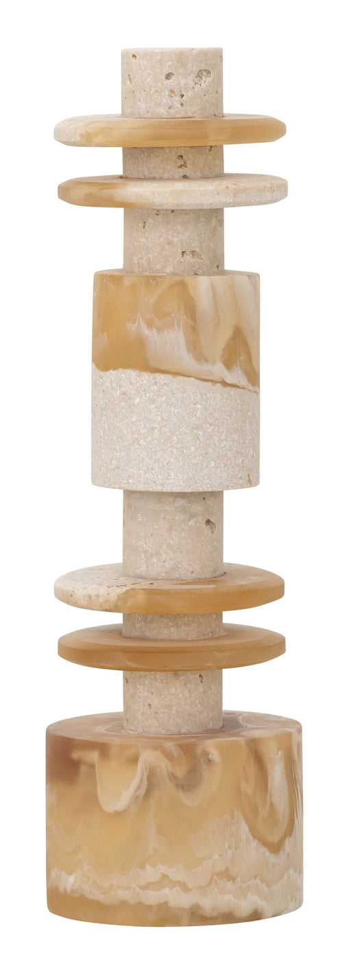 MUST Living Decoratie Alba Marmerlook, 38cm hoog - Crème/Bruin