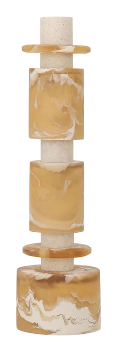 MUST Living Decoratie Alba Marmerlook, 43cm hoog - Crème/Bruin