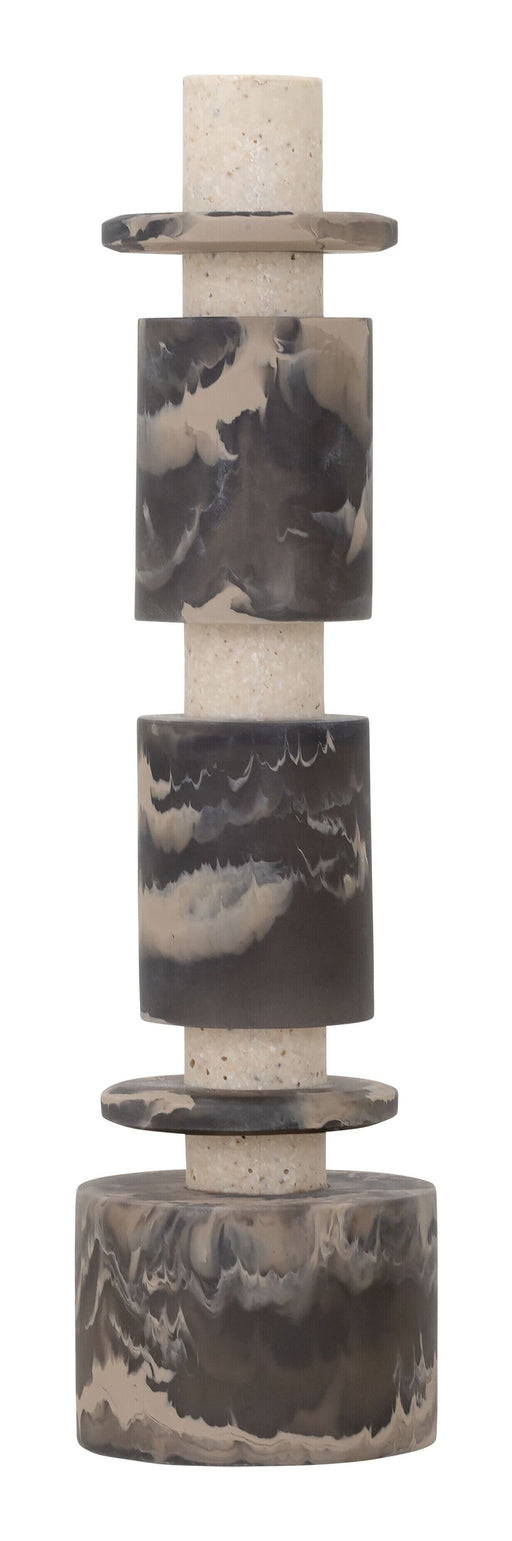 MUST Living Decoratie Alba Marmerlook, 43cm hoog - Zwart/Bruin
