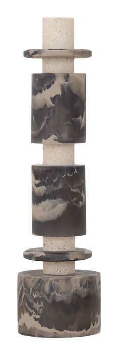 MUST Living Decoratie Alba Marmerlook, 43cm hoog - Zwart/Bruin