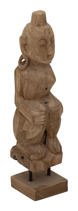 MUST Living Ornament Ethnic Sekar Teakhout, 45cm hoog - Naturel