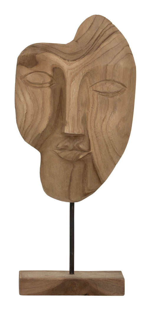 MUST Living Ornament Broken Face Mask Teakhout, 50cm - Naturel