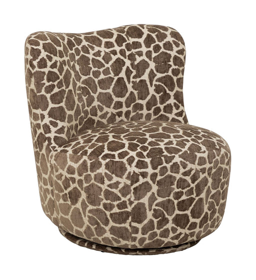 MUST Living Draaifauteuil Dean Chenille, Giraffeprint - Bruin