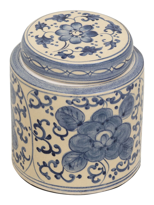 MUST Living Voorraadpot Delft Blue Terracotta, 20cm - Beige,Blauw