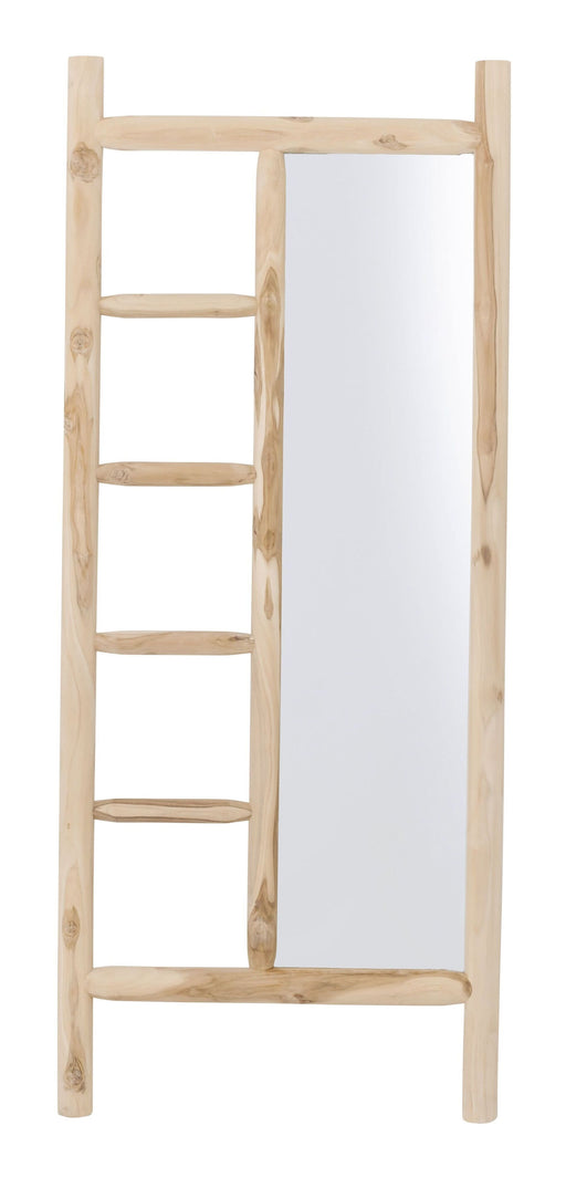 MUST Living Spiegel Benidorm Met ladder, Teakhout, 180 x 75cm - NATUREL