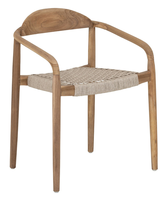 MUST Living Eetkamerstoel Santiago Teakhout en touw - Beige