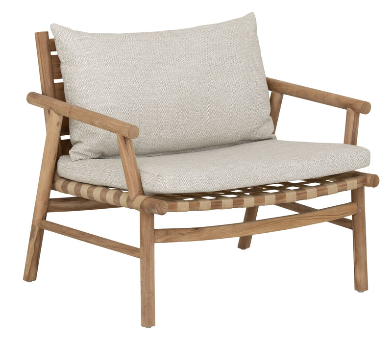 MUST Living Fauteuil Yoko Teakhout en stof - Beige