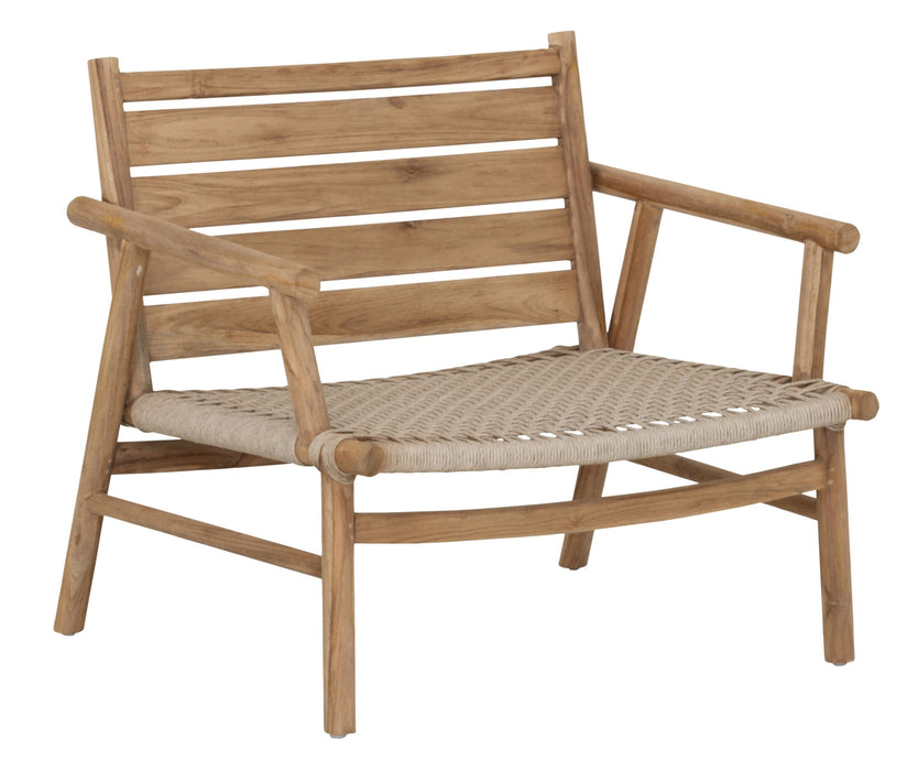 MUST Living Fauteuil Ono Teakhout en touw - Beige