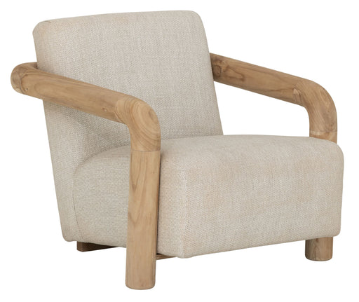 MUST Living Fauteuil Blush Teakhout en stof - Beige - ThatLyfeStyle