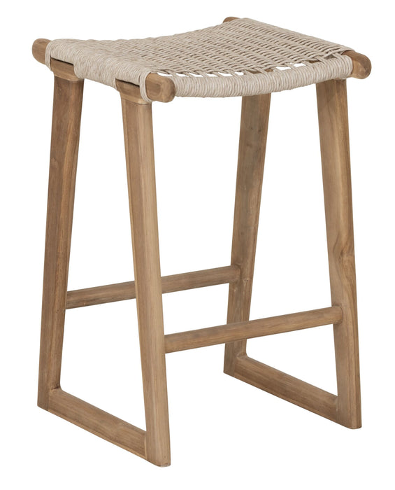 MUST Living Barstoel Kento Teakhout en touw (zithoogte 62cm) - Naturel
