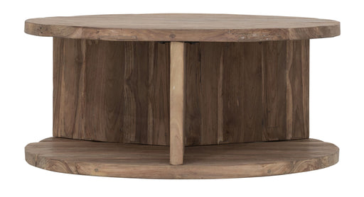 MUST Living Ronde Salontafel Rush Teakhout, 80cm - Bruin