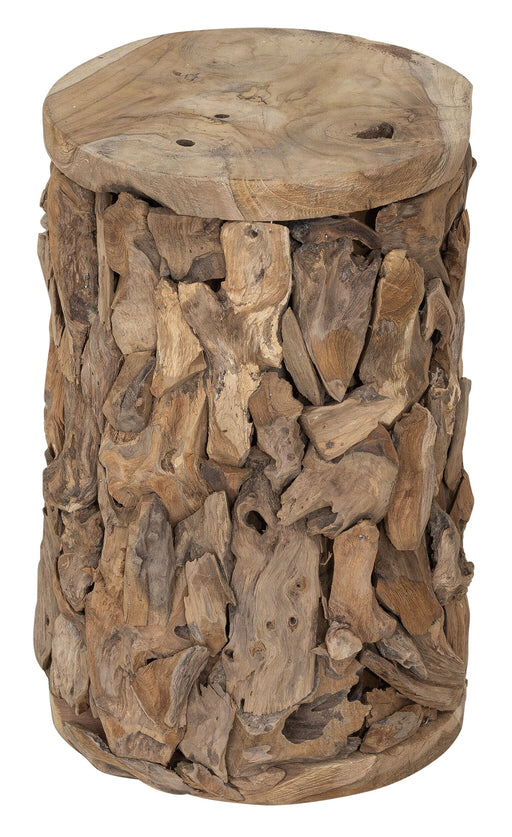 MUST Living Bijzettafel Spice Teakhout, Ø30cm - Bruin - Organisch
