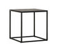 MUST Living Bijzettafel Harmony Leder en metaal, 40 x 40cm - Zwart - Vierkant