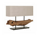 MUST Living Tafellamp Log Erosion Teakhout, 58cm - Bruin