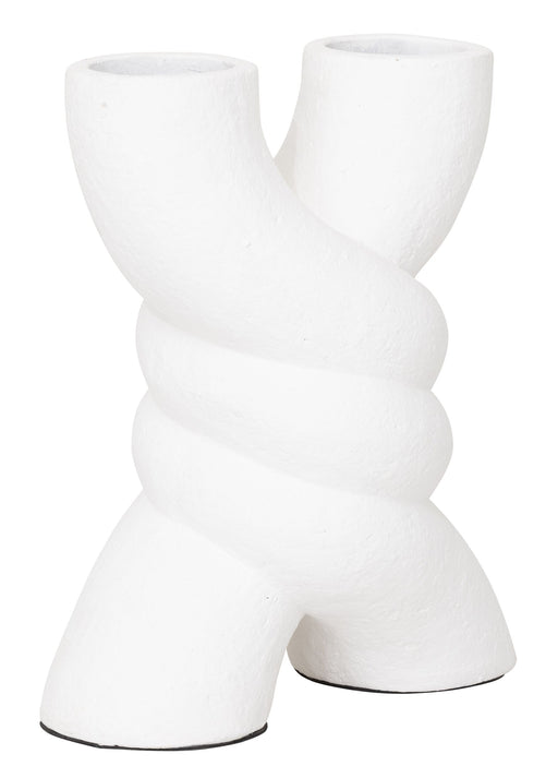 MUST Living Vaas Spiral Terracotta 38cm - Wit
