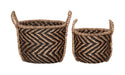 MUST Living Mand Basket Rond XL, Set van 2 stuks - Zwart, Naturel - ThatLyfeStyle
