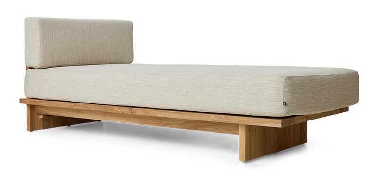 HKliving Daybed Outdoor Teakhout en stof - Naturel