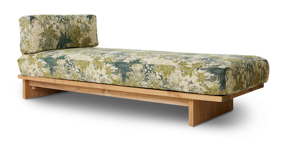 HKliving Daybed Outdoor Teakhout en stof - Botanical