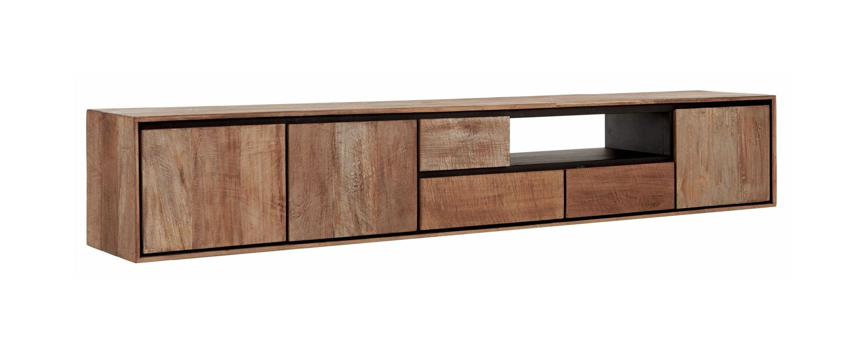DTP Home Zwevend TV-meubel Metropole Teakhout, 235cm - Naturel