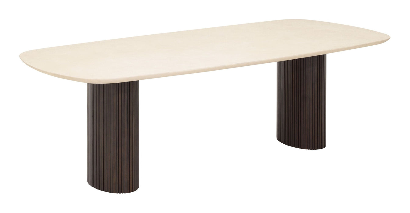 DTP Home Ovale Eettafel Maroon Mortex & Mahonie, 240 x 77cm - Crème - Ovaal