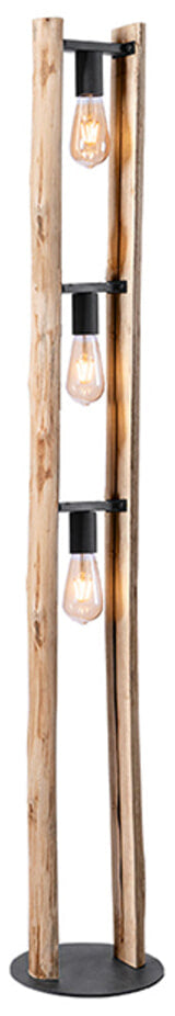LABEL51 Vloerlamp Woody Hout, 3-lamps - Rough