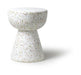 HKliving Bijzettafel Terrazzo Beton, Ø35cm - Wit - Rond
