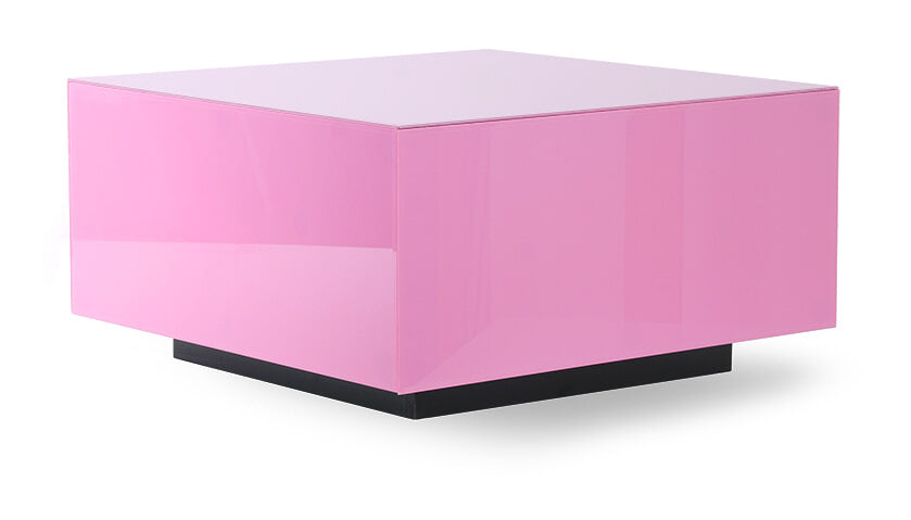 HKliving Salontafel Mirror Glas, 60 x 60cm - Roze - Vierkant