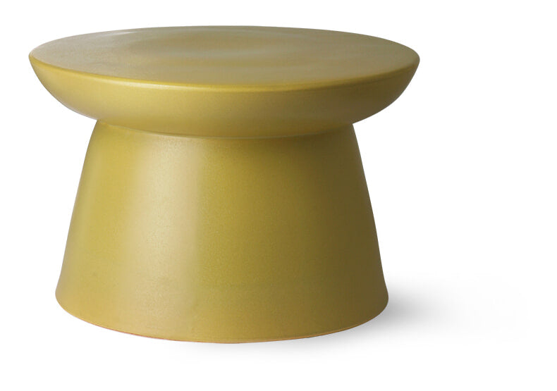 HKliving Bijzettafel Earthenware Keramiek, 49cm - Groen - Rond