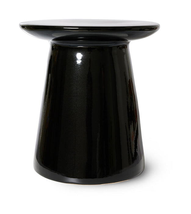 HKliving Bijzettafel Earthenware Keramiek Ø40cm Zwart