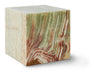 HKliving Bijzettafel Onyx Marmer, 35 x 35cm - Groen/Naturel - Vierkant