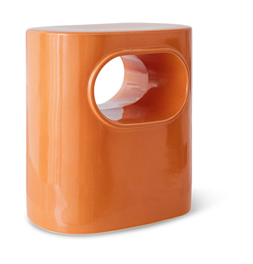 HKliving Bijzettafel Space Keramiek, 36 x 26cm - Oranje - Ovaal