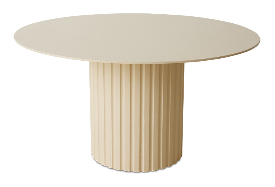 HKliving Ronde Eettafel Pillar Sungkai hout, Ø140cm - Crème