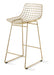 HKliving Barkruk Wire Metaal - Brass (zithoogte 66cm)