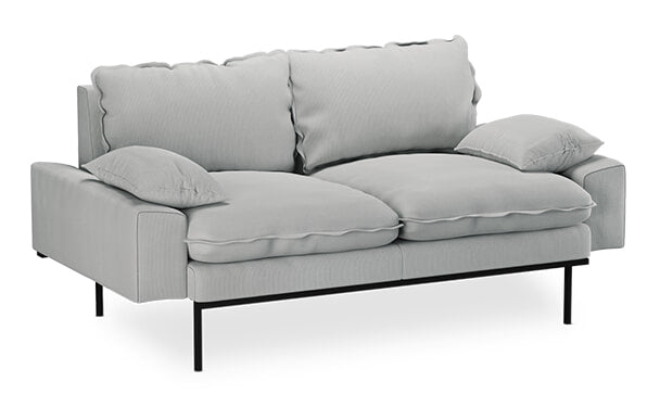 HKliving 2-zits Bank Retro 175cm, Corduroy rib - Crème