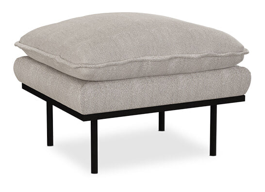 HKliving Hocker Retro Sneak stof - Lichtgrijs