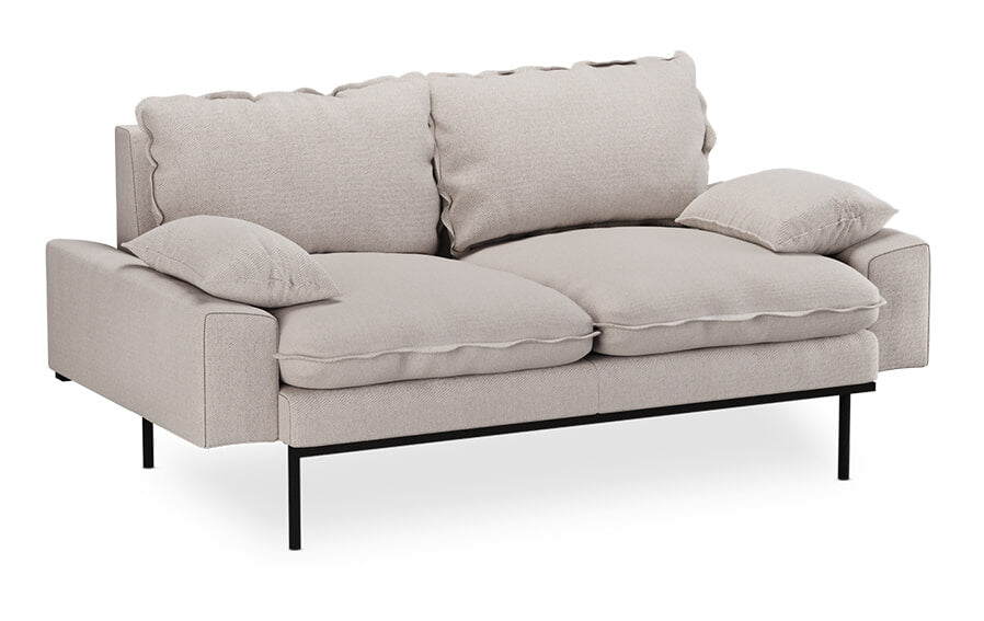 HKliving 2-zits Bank Retro 175cm, Stof - Beige