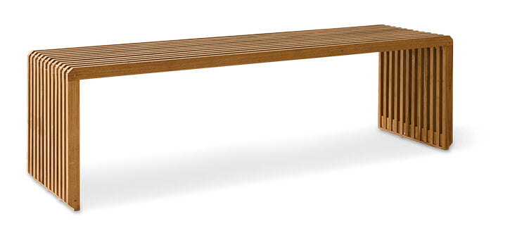 HKliving Bankje Slatted 160cm, Teakhout - Naturel