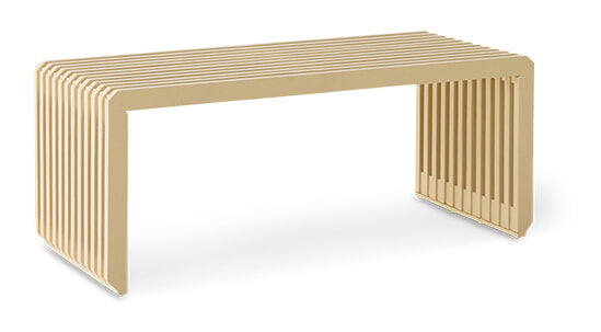 HKliving Bankje Slatted Sungkaihout, 96cm - Zand