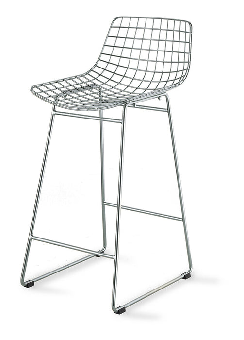 HKliving Barkruk Metal Metaal - Zilver (zithoogte 66cm)