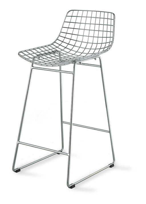 HKliving Barkruk Metal Metaal - Zilver (zithoogte 66cm)