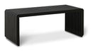 HKliving Bankje Slatted Sungkaihout, 96cm - Zwart