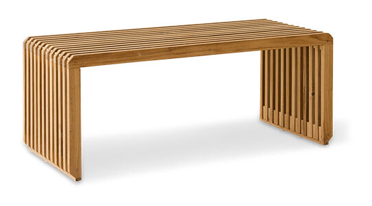 HKliving Bankje Slatted Teakhout, 96cm - Naturel