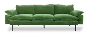HKliving 4-zits Bank Retro 245cm, Velvet - Groen